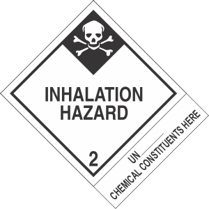 Custom 4" x 5" Inhalation Hazard Class 2 with Description Strip