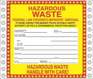 Paper Hazardous Waste Label