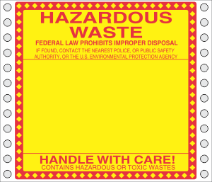 Vinyl Hazardous Waste Label
