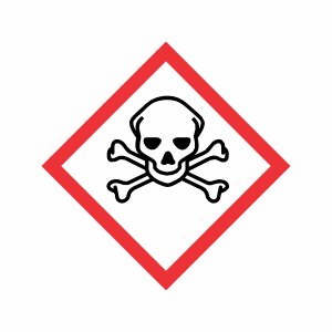 1"x1" GHS Accute and Potentially Fatal Toxicity Hazards