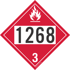 Rigid Plastic 1268 Flammable Class 3 Placard