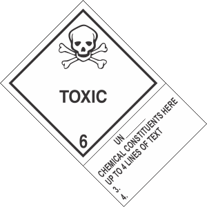 Custom 4" x 6" Toxic Class 6 with Description Strip