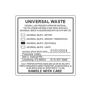 4"x4" Custom Pre-Fill Universal Waste Label