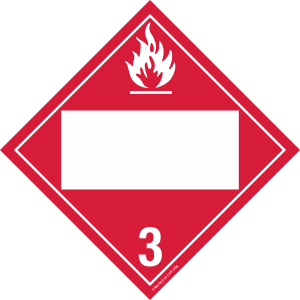 Vinyl Blank Flammable Class 3 Placard