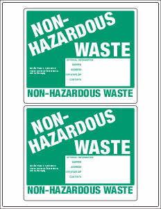 Laser / Inkjet Vinyl Non Hazardous Waste Label