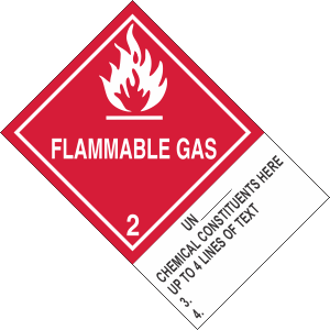 Custom 4" x 6" Flammable Gas Class 2 with Description Strip