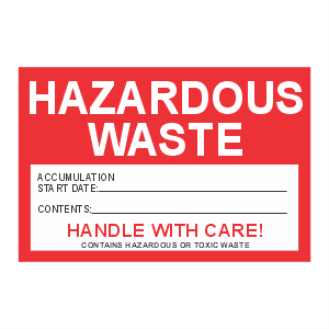4x6 Hazardous Waste Accumulation Start Date Paper Label