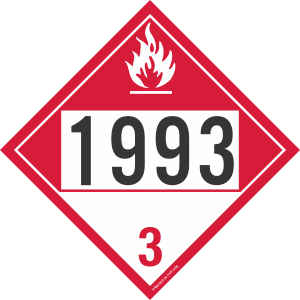 Tag-board 1993 Combustible Class 3 Placard