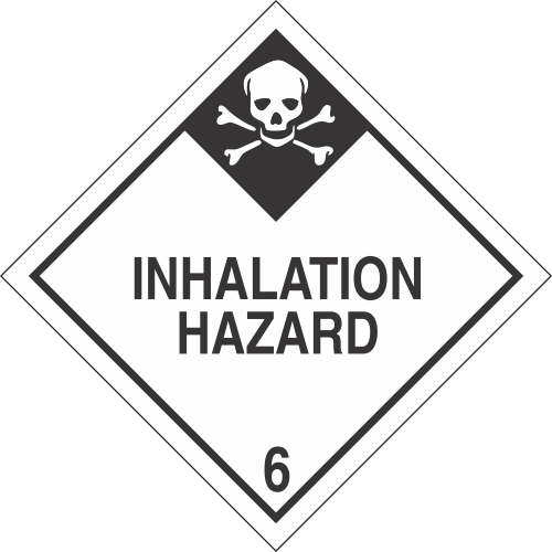 Vinyl Inhalation Hazard Class 6 DOT 4"x4" Label