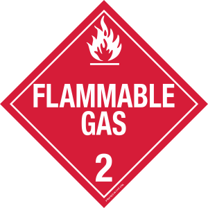 Rigid Plastic Flammable Gas Class 2 Placard