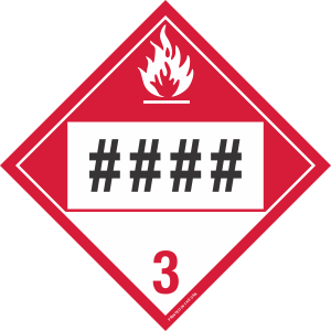 Tag-board Custom UN or NA Numbered Combustible Class 3