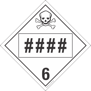 Rigid Plastic Custom UN or NA Numbered Toxic / Poison Class 6 Placard