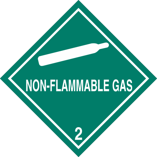 Vinyl Non Flammable Gas Class 2 DOT 4"x4" Label